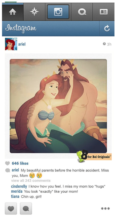 If Disney Princesses hit Instagram